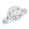 thumbnail image 1 of Rosec Jewels Lab Diamond Halo Engagement Ring - EF-VS Quality Certified Circle Ring - with Jewelry Box, 10K White Gold, US 5.50, 1 of 9