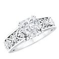 thumbnail image 1 of Rosec Jewels Lab Diamond Heart Engagement Ring 1 ct - Filigree Ring - EF-VS Quality, 14K White Gold, US 3.50, 1 of 7