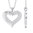thumbnail image 1 of Rosec Jewels Lab Diamond Heart Pendant Necklace for Women - EF-VS Grade - Ready to Gift for Valentines Day, 14K White Gold, 1 of 8