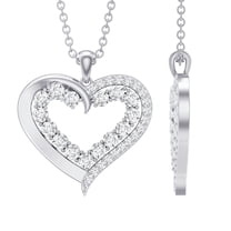 Rosec Jewels Lab Diamond Heart Pendant Necklace for Women - EF-VS Grade - Ready to Gift for Valentines Day, 925 Sterling Silver