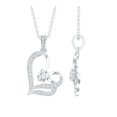 thumbnail image 1 of Rosec Jewels - Lab Diamond Heart Pendant with Chain - Ready to Gift for Valentines Day, 10K White Gold, 1 of 6