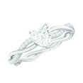 thumbnail image 1 of Rosec Jewels Lab Diamond Heart Ring for Engagement - Half Carat Diamond Ring Solitaire (5 mm, EF-VS Quality), 10K White Gold, US 8.50, 1 of 9