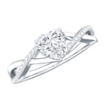 thumbnail image 1 of Rosec Jewels Lab Diamond Heart Shape Ring (EF-VS Quality) - Heart Promise Engagement Ring 1 Ct - with Jewelry Box, 925 Sterling Silver, US 4.00, 1 of 6