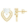 thumbnail image 1 of Rosec Jewels Lab Diamond Heart Stud Earrings - 6 mm - 1 Carat Diamond Earrings for Valentines - EF-VS Grade, 10K Yellow Gold, 1 of 7