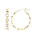 thumbnail image 1 of Rosec Jewels Lab Grown Diamond Earrings (Ef-Vs Grade) - Infinity Hoops with Snap Back - Cocktail Earrings - with Jewelry Box, 10K Yellow Gold, 1 of 6