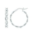 thumbnail image 1 of Rosec Jewels Lab Grown Diamond Earrings (Ef-Vs Grade) - Infinity Hoops with Snap Back - Cocktail Earrings - with Jewelry Box, 14K White Gold, 1 of 7