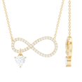 thumbnail image 1 of Rosec Jewels Lab Diamond Infinity Necklace and Heart Charm (5 mm - 1/2 Ct - EF-VS Grade) - Anniversary Day Gift, 14K Yellow Gold, 1 of 8