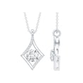 thumbnail image 1 of Rosec Jewels Lab Diamond Pendant with Chain - Art Deco Square Necklace - EF-VS Quality Certified, 10K White Gold, 1 of 6