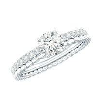 Rosec Jewels Lab Diamond Promise Engagement Ring (0.50 Ct, 5 mm, EF-VS Quality) - Ready to Gift, 925 Sterling Silver, US 4.00