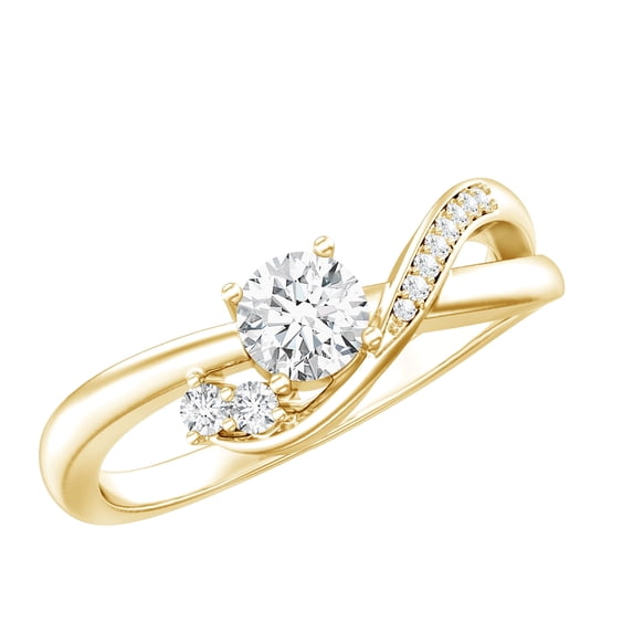 Rosec Jewels Lab Diamond Promise Engagement Ring - EF-VS Grade- Ready to Gift for Valentines, 14K Yellow Gold, US 6.00