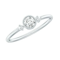 Rosec Jewels Lab Diamond Promise Ring for Women - Minimalist Round Ring - 4 mm - EF-VS Quality, 925 Sterling Silver, US 4.00