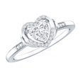 thumbnail image 1 of Rosec Jewels Lab Grown Diamond Heart Ring (5 mm, Ef-Vs Quality) - Minimalist Promise Ring for Women, with Jewelry Box, 14K White Gold, US 7.00, 1 of 9