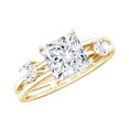thumbnail image 1 of Rosec Jewels Lab Diamond Square Engagement Ring 1 Ct- Double Band Ring - Princess Cut, EF-VS Grade, 10K Yellow Gold, US 11.50, 1 of 8