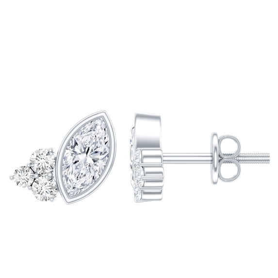 Rosec Jewels - Lab Diamond Stud Earrings for Women - Minimalist Earrings - EF-VS Grade - Ready to Gift, 925 Sterling Silver