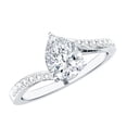 thumbnail image 1 of Rosec Jewels Lab Diamond Teardrop Engagement Ring 1 Ct - Pear Shape Diamond Ring - EF-VS Grade, 925 Sterling Silver, US 4.00, 1 of 7