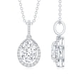 thumbnail image 1 of Rosec Jewels - Lab Diamond Teardrop Pendant with Chain (6X8 mm Oval, EF-VS Quality) - Necklace for Anniversary, 925 Sterling Silver, 1 of 8
