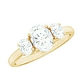 thumbnail image 1 of Rosec Jewels Lab Diamond Three Stone Engagement Ring - Oval Diamond Ring - EF-VS Quality, 14K Yellow Gold, US 4.00, 1 of 9