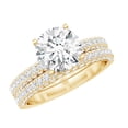 thumbnail image 1 of Rosec Jewels Lab Diamond Wedding Ring Set for Women - 2 Carat Engagement Ring with Band (EF-VS Grade), 14K Yellow Gold, US 4.00, 1 of 9