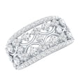 thumbnail image 1 of Rosec Jewels Lab Diamond Wedding Ring for Bride - Statement Band Ring (Ef-Vs Quality) - with Jewelry Box, 14K White Gold, US 11.00, 1 of 8