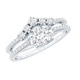 thumbnail image 1 of Rosec Jewels Lab Diamond Wedding Rings Set - Oval Engagement Ring with Curved Band - EF-VS Grade, 925 Sterling Silver, US 4.00, 1 of 9