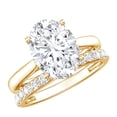 thumbnail image 1 of Rosec Jewels Lab Grown Diamond 3 Carat Oval Engagement Ring with Band - IGI Certified - E-VS1 Quality - Wedding Ring Set for Women, 14K Yellow Gold, US 12.00, 1 of 9