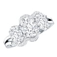 thumbnail image 1 of Rosec Jewels Lab Grown Diamond 3 Stone Engagement Ring - Oval Diamond Ring for Women - EF-VS Grade Certified - With Jewelry Box, 925 Sterling Silver, US 4.00, 1 of 9