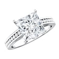 thumbnail image 1 of Rosec Jewels Lab Grown Diamond 4 Carat Engagement Ring for Women - IGI Certified Princess Cut Diamond Ring - E-VS1 Quality, 14K White Gold, US 8.50, 1 of 9