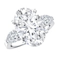 thumbnail image 1 of Rosec Jewels Lab Grown Diamond 5 Carat Oval Engagement Ring (IGI Certified) - Diamond Statement Ring with Side Stones - E-VS1 Quality, 14K White Gold, US 11.50, 1 of 8