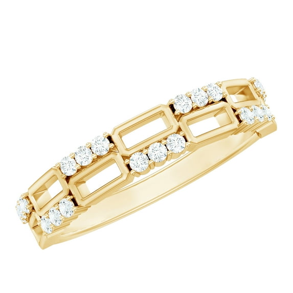 Rosec Jewels Lab Grown Diamond Anniversary Half Eternity Ring Band (EF-VS Grade), 10K Yellow Gold, US 8.50