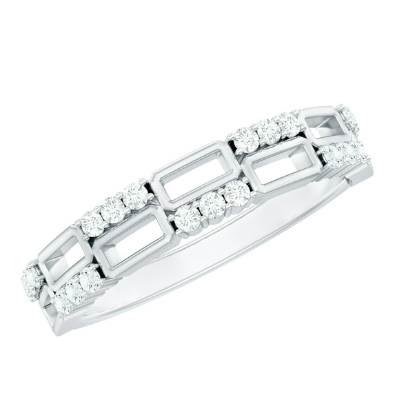 Rosec Jewels Lab Grown Diamond Anniversary Half Eternity Ring Band (EF-VS Grade), 925 Sterling Silver, US 4.00