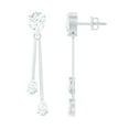 thumbnail image 1 of Rosec Jewels Lab Grown Diamond Bar Dangle Earrings for Women (EF-VS Quality Certified), 14K White Gold, 1 of 9