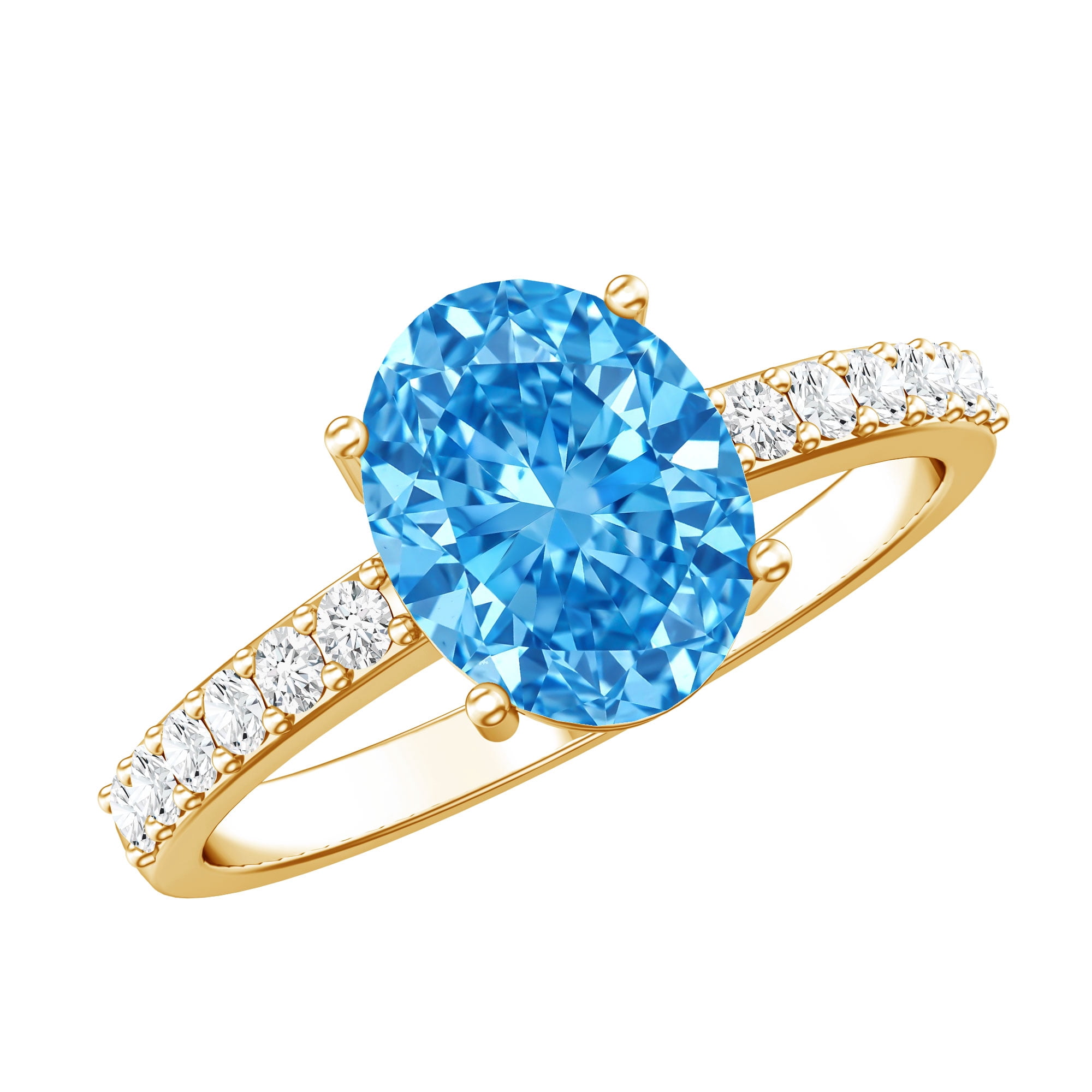 Large Yellow Lab Rosec Jewels Lab Grown Diamond Blue Engagement Ring 3 Carat (IGI ...