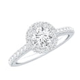 thumbnail image 1 of Rosec Jewels - Lab Grown Diamond Circle Engagement Ring with Halo (EF-VS Quality), 925 Sterling Silver, US 4.00, 1 of 8