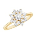thumbnail image 1 of Rosec Jewels Lab Grown Diamond Cluster Engagement Ring (EF-VS Quality) - Ready to Gift, 14K Yellow Gold, US 7.00, 1 of 9
