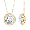 thumbnail image 1 of Rosec Jewels Lab Grown Diamond Cocktail Necklace for Women - Round Pendant with Chain (2 Carat, EF-VS Quality), 10K Yellow Gold, 1 of 8