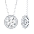 thumbnail image 1 of Rosec Jewels Lab Grown Diamond Cocktail Necklace for Women - Round Pendant with Chain (2 Carat, EF-VS Quality), 925 Sterling Silver, 1 of 8