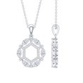 thumbnail image 1 of Rosec Jewels Lab Grown Diamond Cocktail Pendant Necklace for Women (EF-VS Quality Certified), 925 Sterling Silver, 1 of 8