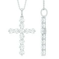thumbnail image 1 of Rosec Jewels Lab Grown Diamond Cross Necklace Pendant with Chain (EF-VS Quality) - Ready to Gift for Christmas, 14K White Gold, 1 of 8