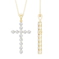 thumbnail image 1 of Rosec Jewels Lab Grown Diamond Cross Necklace with Chain (EF-VS Grade) - Real Cross Faith Necklace - Ready to Gift for Christmas, 14K Yellow Gold, 1 of 6