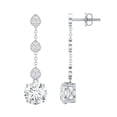 thumbnail image 1 of Rosec Jewels Lab Grown Diamond Dangle Earrings with Screw Back - Chain Earrings for Anniversary (EF-VS Grade), 925 Sterling Silver, 1 of 6