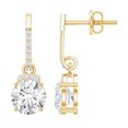 thumbnail image 1 of Rosec Jewels Lab Grown Diamond Drop Earrings (2 Carat, 6 mm, Ef-VS Quality) - Ready to Gift for Valentines Day, 18K Yellow Gold, 1 of 6