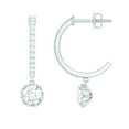 thumbnail image 1 of Rosec Jewels Lab Grown Diamond Drop Earrings with Hoop (EF-VS Quality Certified) - Ready to Gift for Mothers Day, 925 Sterling Silver, 1 of 9