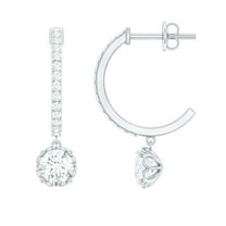 Rosec Jewels Lab Grown Diamond Drop Earrings with Hoop (EF-VS Quality Certified) - Ready to Gift for Mothers Day, 925 Sterling Silver