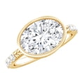 thumbnail image 1 of Rosec Jewels Lab Grown Diamond East West Engagement Ring 3 Carat - IGI Certified Oval Diamond Ring for Women - E-VS1 Quality, 18K Yellow Gold, US 8.50, 1 of 8
