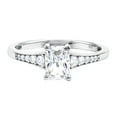 thumbnail image 1 of Rosec Jewels Lab Grown Diamond Emerald Cut Engagement Ring with Side Stones - 1 Carat Ring - 7X5 mm - EF-VS Quality Certified, 18K White Gold, US 10.50, 1 of 8