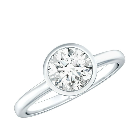 Rosec Jewels - Lab Grown Diamond Engagement Ring 1 Carat - 7 mm - Solitaire Ring (EF-VS Grade), 925 Sterling Silver, US 4.00