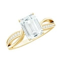 thumbnail image 1 of Rosec Jewels Lab Grown Diamond Engagement Ring 2 Carat - 6X8 mm Emerald Cut Ring (EF-VS Quality), 10K Yellow Gold, US 5.50, 1 of 9