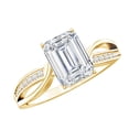 thumbnail image 1 of Rosec Jewels Lab Grown Diamond Engagement Ring 2 Carat - 6X8 mm Emerald Cut Ring (EF-VS Quality), 10K Yellow Gold, US 5.50, 1 of 9