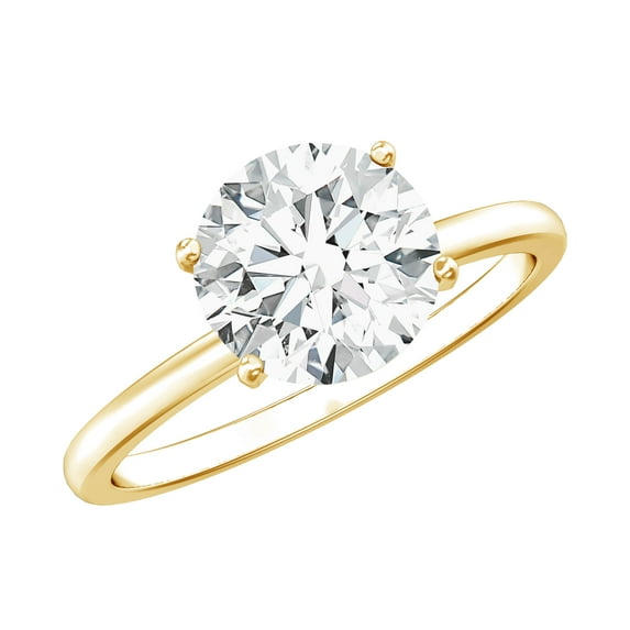 Rosec Jewels - Lab Grown Diamond Engagement Ring 2 Carat - 8 mm - Solitaire Ring - EF-VS Quality, 18K Yellow Gold, US 7.00