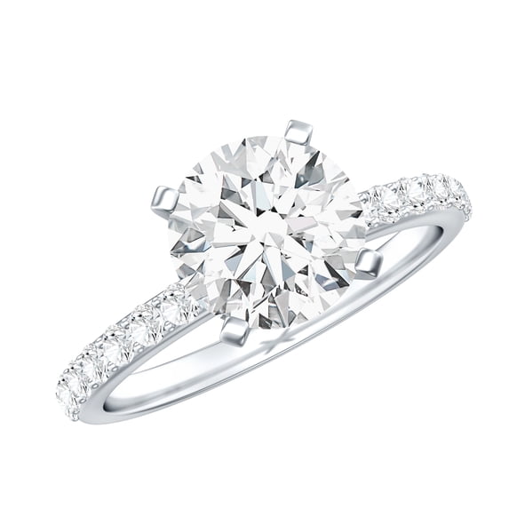 Rosec Jewels Lab Grown Diamond Engagement Ring 3 Ct - IGI Certified (E-VS1 Grade) - Diamond Solitaire Ring with Jewelry Box, 925 Sterling Silver, US 4.00